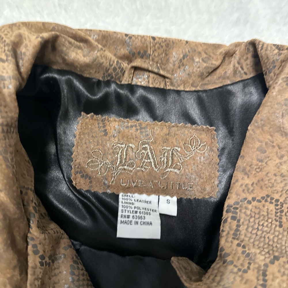 Live A Little Snakeskin Leather Jacket | Quiet Luxury Cropped Leather Western SM - Picture 5 of 8